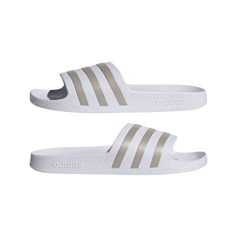 witte adidas slippers dames met goud|adidas sandalen dames.